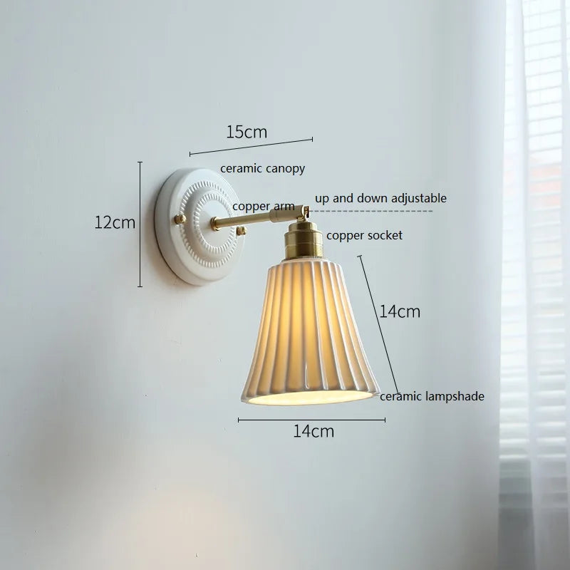 Nordic Cream Ceramic Wall Lamp – Timeless Vintage Elegance for Modern Homes