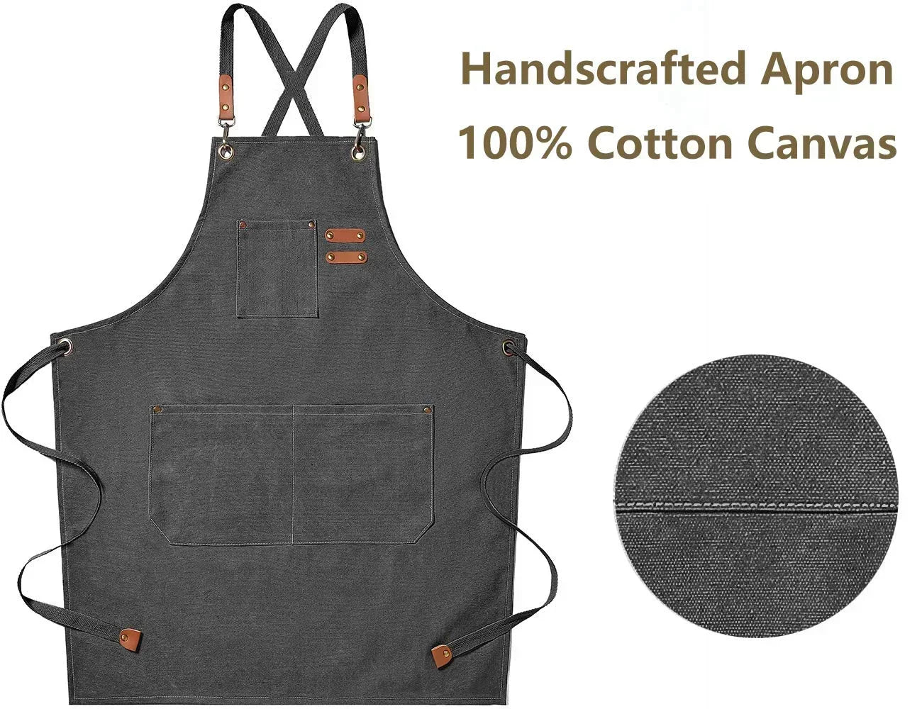ProWear Canvas Kitchen Apron – Durable Unisex Chef & Workwear