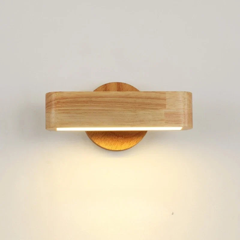 Rotating Wall Lamp — Premium Japanese Solid Wood & Aluminum Design