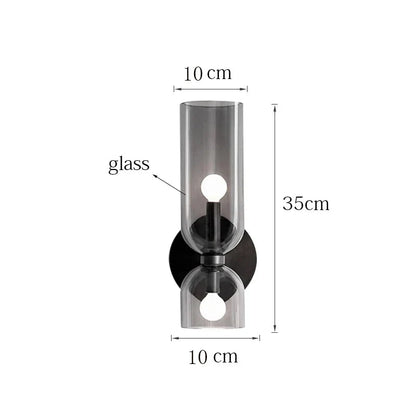 Nordic Glass Wall Lamp with Smoked Tube Design - Modern Minimal Lighting