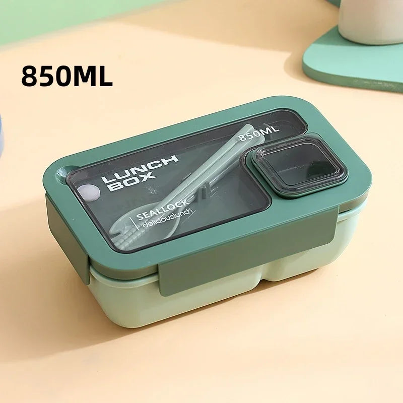 BentoGo Portable Lunch Box - Leak-Proof Bento with Integrated Cutlery, Microwave & Dishwasher Safe