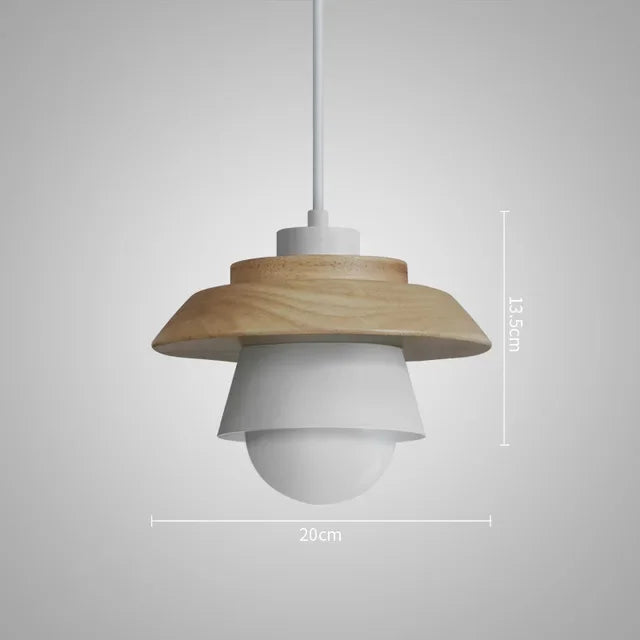 Nordic Wood Pendant Light – Playful Colourful Macaron Design