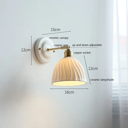 Nordic Cream Ceramic Wall Lamp – Timeless Vintage Elegance for Modern Homes