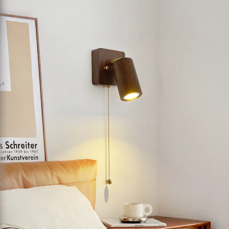 Arlo Wall Lamp - Retro Walnut LED Spotlight
