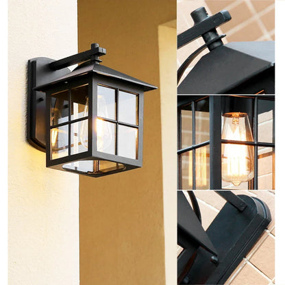Camden Outdoor Wall Lamp – Vintage E27 Lantern Sconce for Classic Exterior Lighting