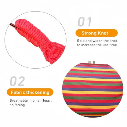 Canvas Hammock – Striped Double Swing Bed for Indoor & Outdoor Use, Ideal for Camping and Relaxation