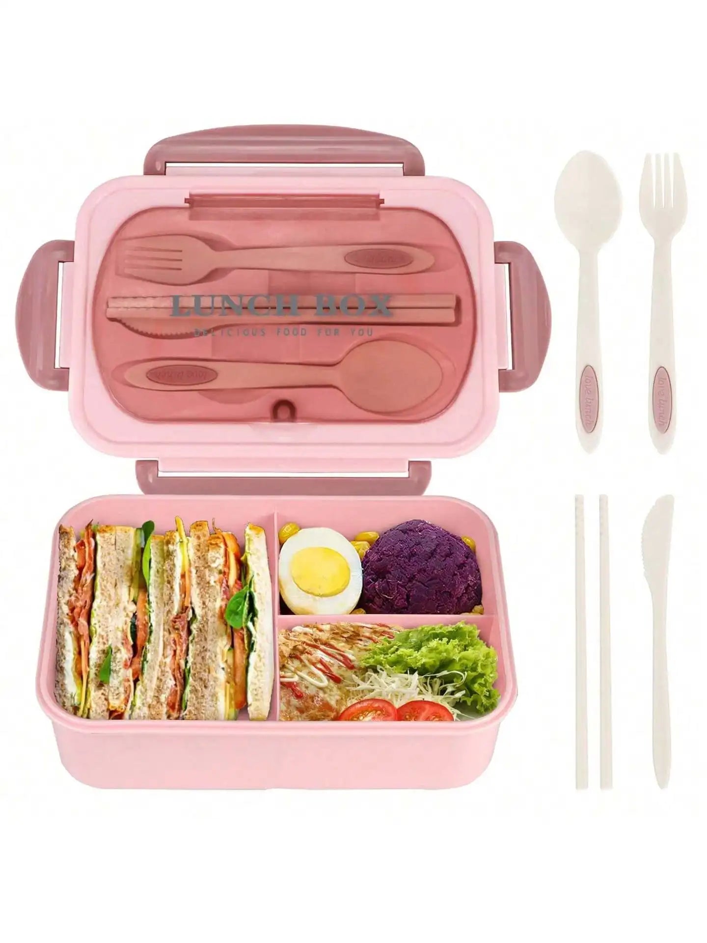 MealMate Bento Lunch Box with Utensils | 4-Compartment, Leak-Proof Design for Fresh, On-the-Go Meals