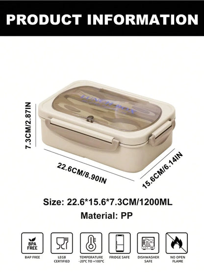 MealMate Bento Lunch Box with Utensils | 4-Compartment, Leak-Proof Design for Fresh, On-the-Go Meals