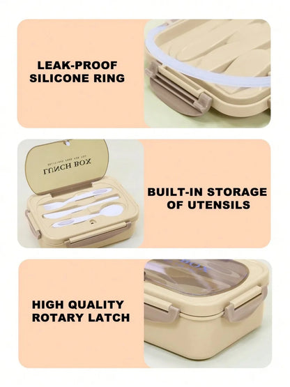 MealMate Bento Lunch Box with Utensils | 4-Compartment, Leak-Proof Design for Fresh, On-the-Go Meals