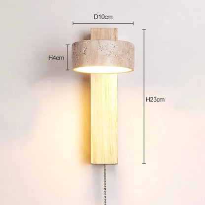 Éclat Wall Lamp – French Wabi-Sabi Headboard Light with Easy Pull Switch