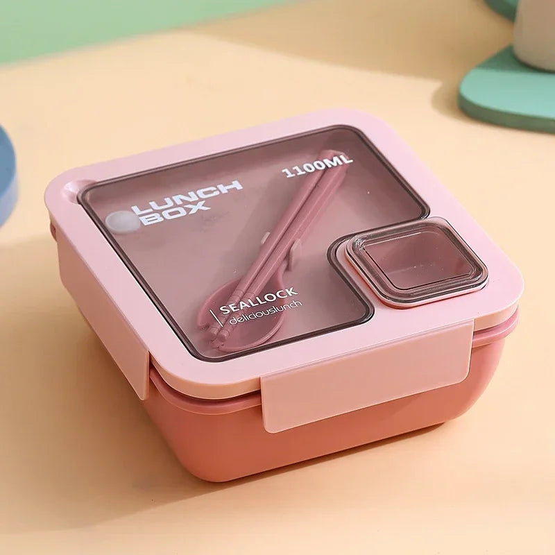 BentoGo Portable Lunch Box - Leak-Proof Bento with Integrated Cutlery, Microwave & Dishwasher Safe