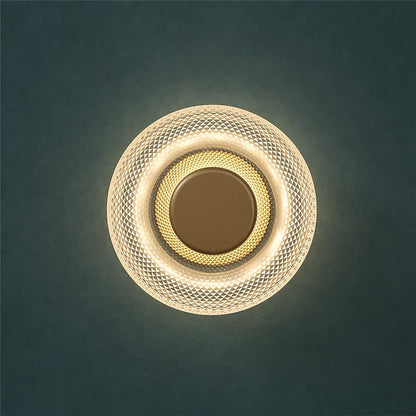 Modern Coloured Glass Wall Lamp with Textured LED Disc Light – Sleek, Ambient Lighting