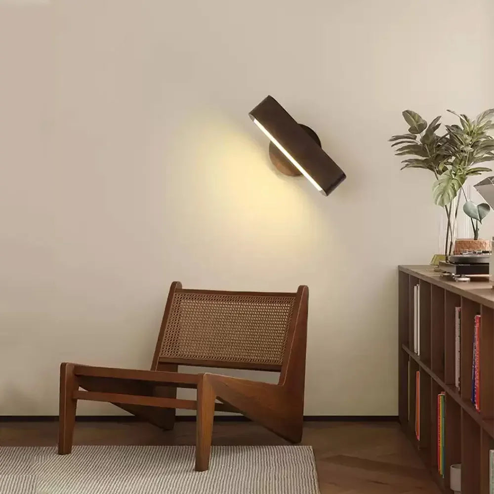 Rotating Wall Lamp — Premium Japanese Solid Wood & Aluminum Design