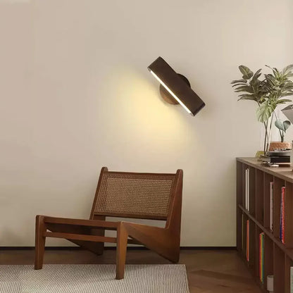 Rotating Wall Lamp — Premium Japanese Solid Wood & Aluminum Design
