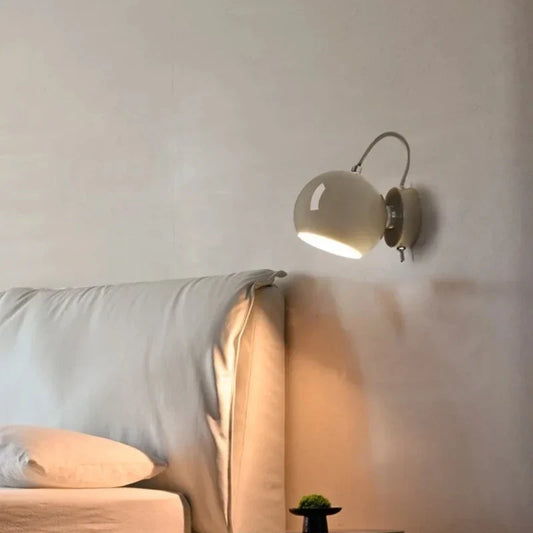 Nordic Cream Wall Lamp with Adjustable Dome Light — Modern, Minimalist Glow