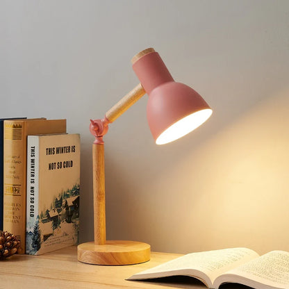 Sleek Nordic Wooden Desk Lamp - Adjustable Modern Table Light