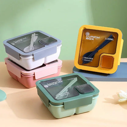 BentoGo Portable Lunch Box - Leak-Proof Bento with Integrated Cutlery, Microwave & Dishwasher Safe