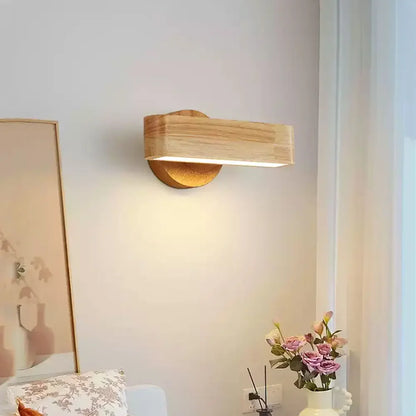 Rotating Wall Lamp — Premium Japanese Solid Wood & Aluminum Design