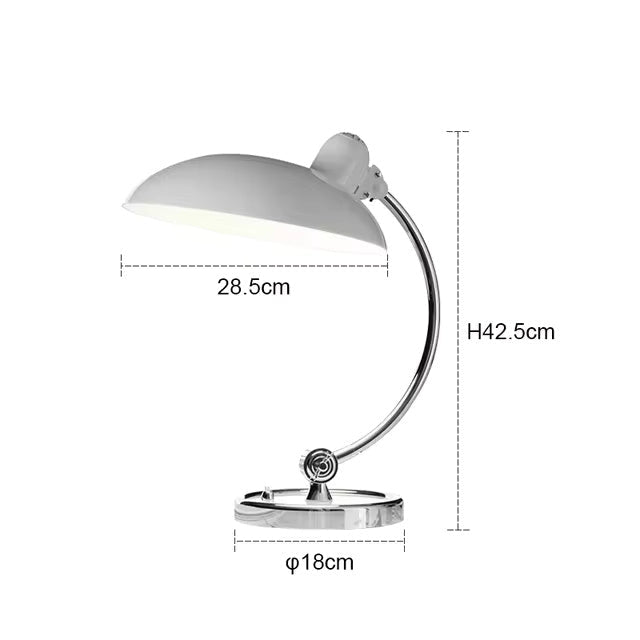 ScandiArc Table Lamp with Bauhaus-Inspired Curved Metal Design