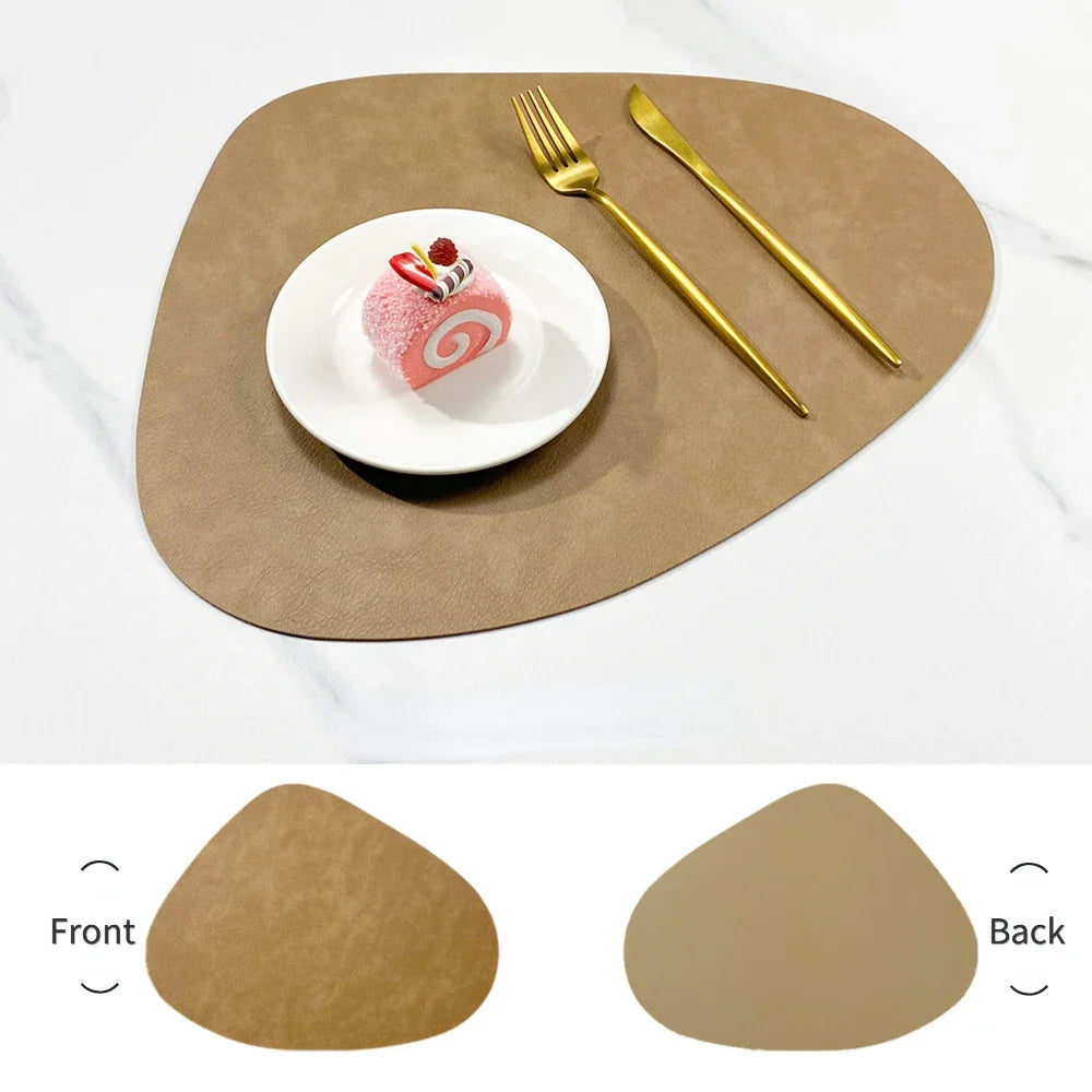 NordicDrop Dual-Sided Faux Leather Placemats — Non-Slip & Heat-Resistant