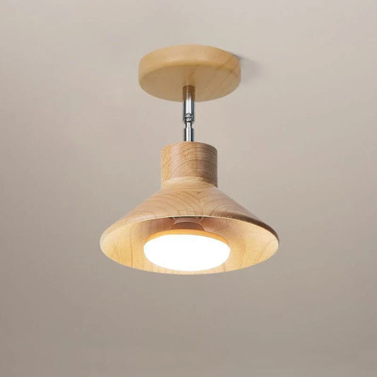 NordicWood Ceiling Lamp - Natural Timber Cone Design for a Warm, Modern Glow