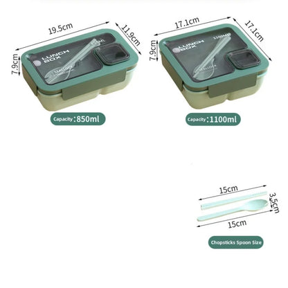 BentoGo Portable Lunch Box - Leak-Proof Bento with Integrated Cutlery, Microwave & Dishwasher Safe