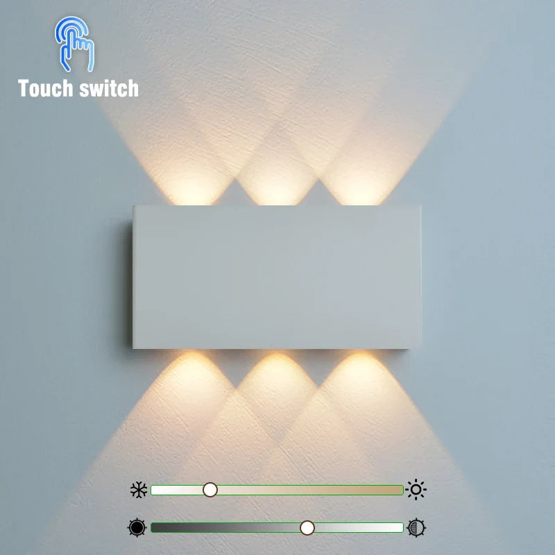 LumiBlock Wireless Rechargeable Wall Lamp — Minimalist Wood-Grain Design for Cozy, Modern Ambience