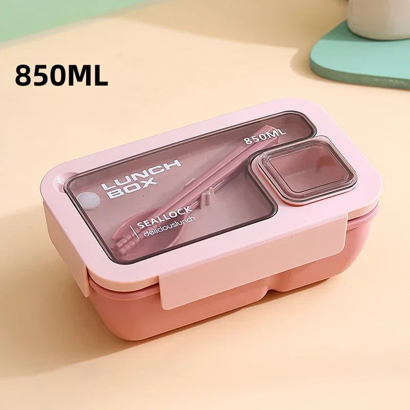 BentoGo Portable Lunch Box - Leak-Proof Bento with Integrated Cutlery, Microwave & Dishwasher Safe
