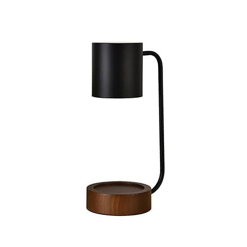 Japanese Minimalist Candle Warmer Lamp with Wooden Base - Dimmable Wax Melter