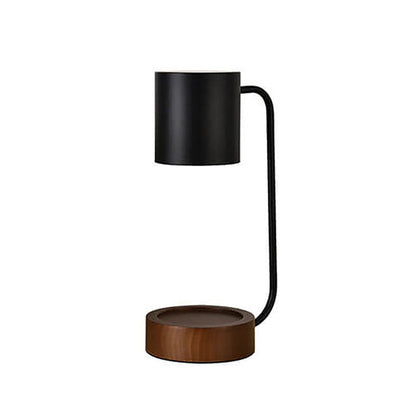 Japanese Minimalist Candle Warmer Lamp with Wooden Base - Dimmable Wax Melter