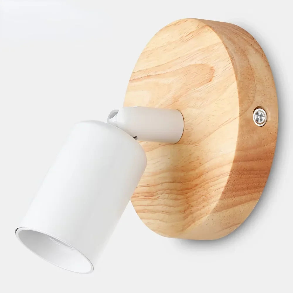 Vintage-Style Wall Lamp - Adjustable Wooden & Metal Sconce