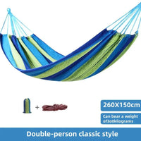 Canvas Hammock – Striped Double Swing Bed for Indoor & Outdoor Use, Ideal for Camping and Relaxation