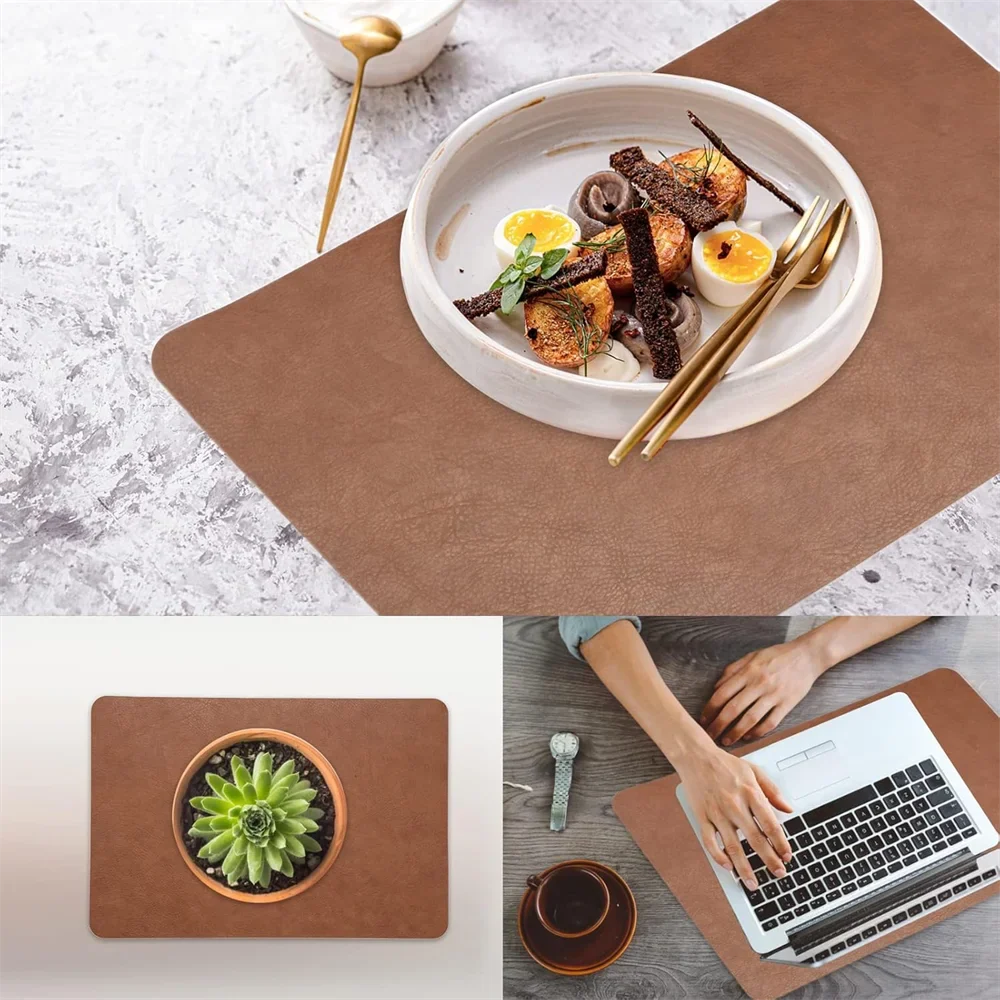 DuoMat Dual-Sided Faux Leather Placemats – Heat-Resistant, Waterproof & Easy-to-Clean