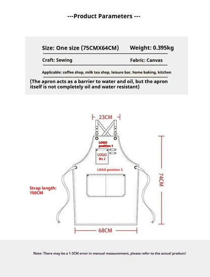 ProWear Canvas Kitchen Apron – Durable Unisex Chef & Workwear