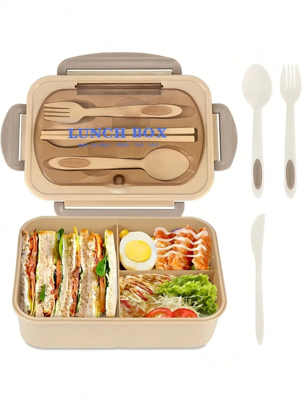 MealMate Bento Lunch Box with Utensils | 4-Compartment, Leak-Proof Design for Fresh, On-the-Go Meals