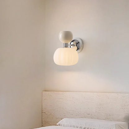 Nordic Pumpkin Wall Lamp - Sleek Glass & Metal Sconce for Modern Interiors