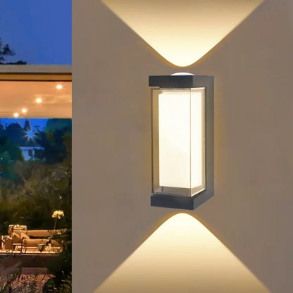 Contemporary LED Wall Light - Waterproof Outdoor Sconce with Up & Down Lighting