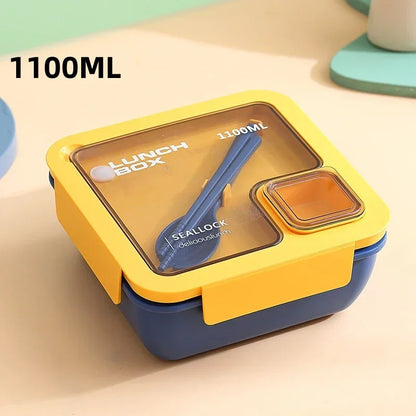 BentoGo Portable Lunch Box - Leak-Proof Bento with Integrated Cutlery, Microwave & Dishwasher Safe