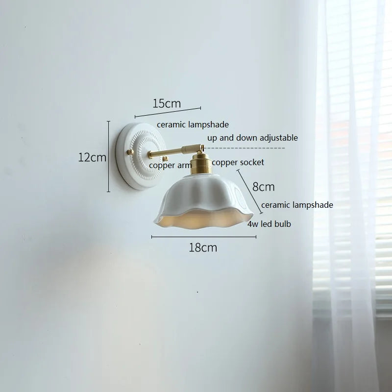 Nordic Cream Ceramic Wall Lamp – Timeless Vintage Elegance for Modern Homes
