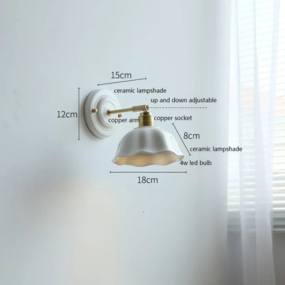 Nordic Cream Ceramic Wall Lamp – Timeless Vintage Elegance for Modern Homes