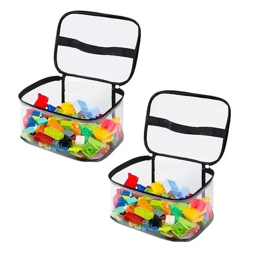 Clear Mesh Toy Storage Bag - Spacious Organizer for Toys, Puzzles & Building Blocks