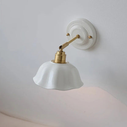 Nordic Cream Ceramic Wall Lamp – Timeless Vintage Elegance for Modern Homes