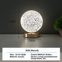 Stellora 3D Crystal LED Night Light with Rechargeable Battery and Touch Dimmer