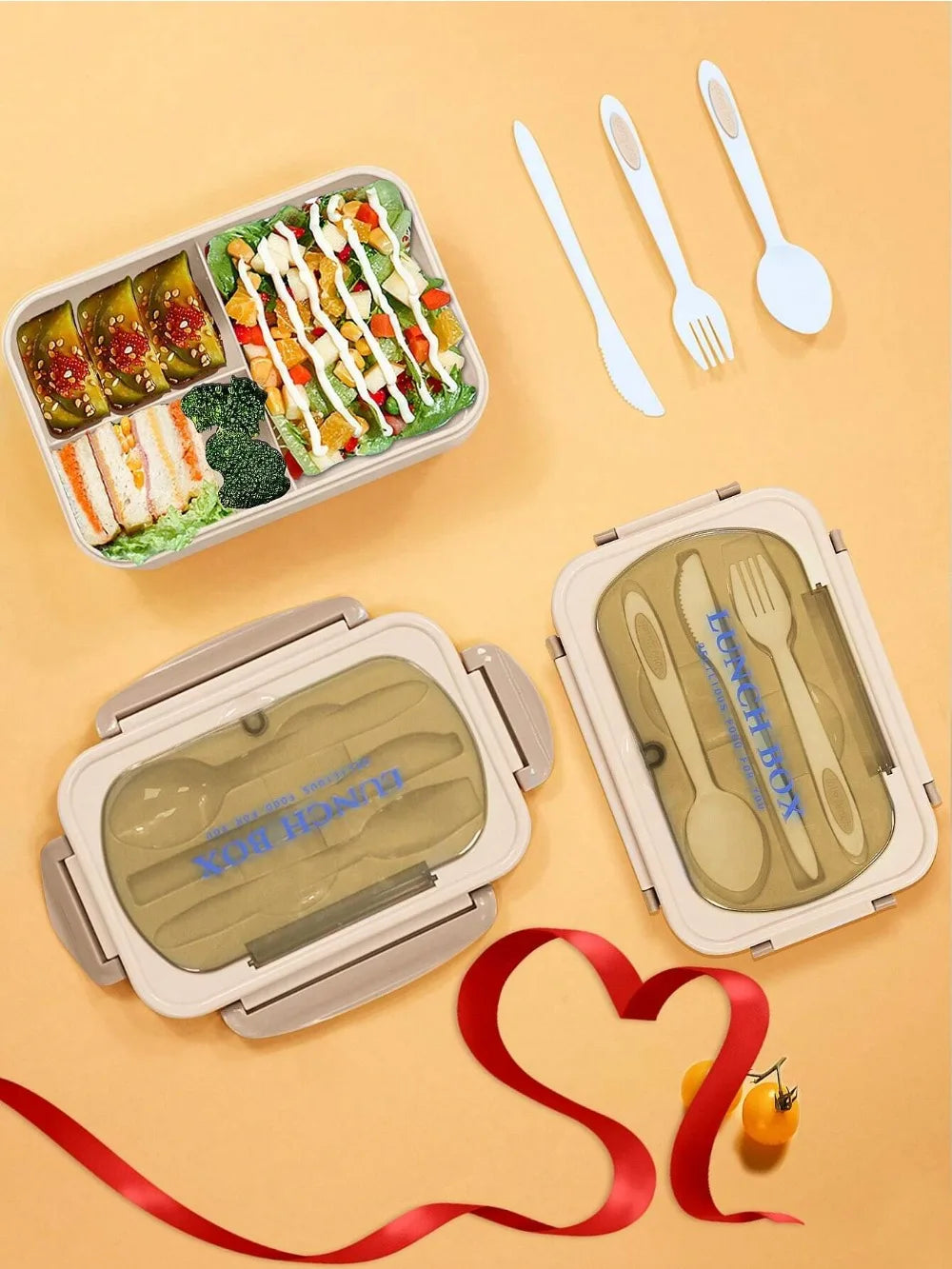 MealMate Bento Lunch Box with Utensils | 4-Compartment, Leak-Proof Design for Fresh, On-the-Go Meals