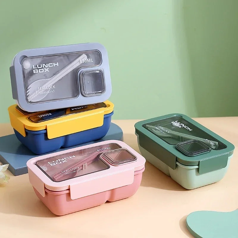 BentoGo Portable Lunch Box - Leak-Proof Bento with Integrated Cutlery, Microwave & Dishwasher Safe