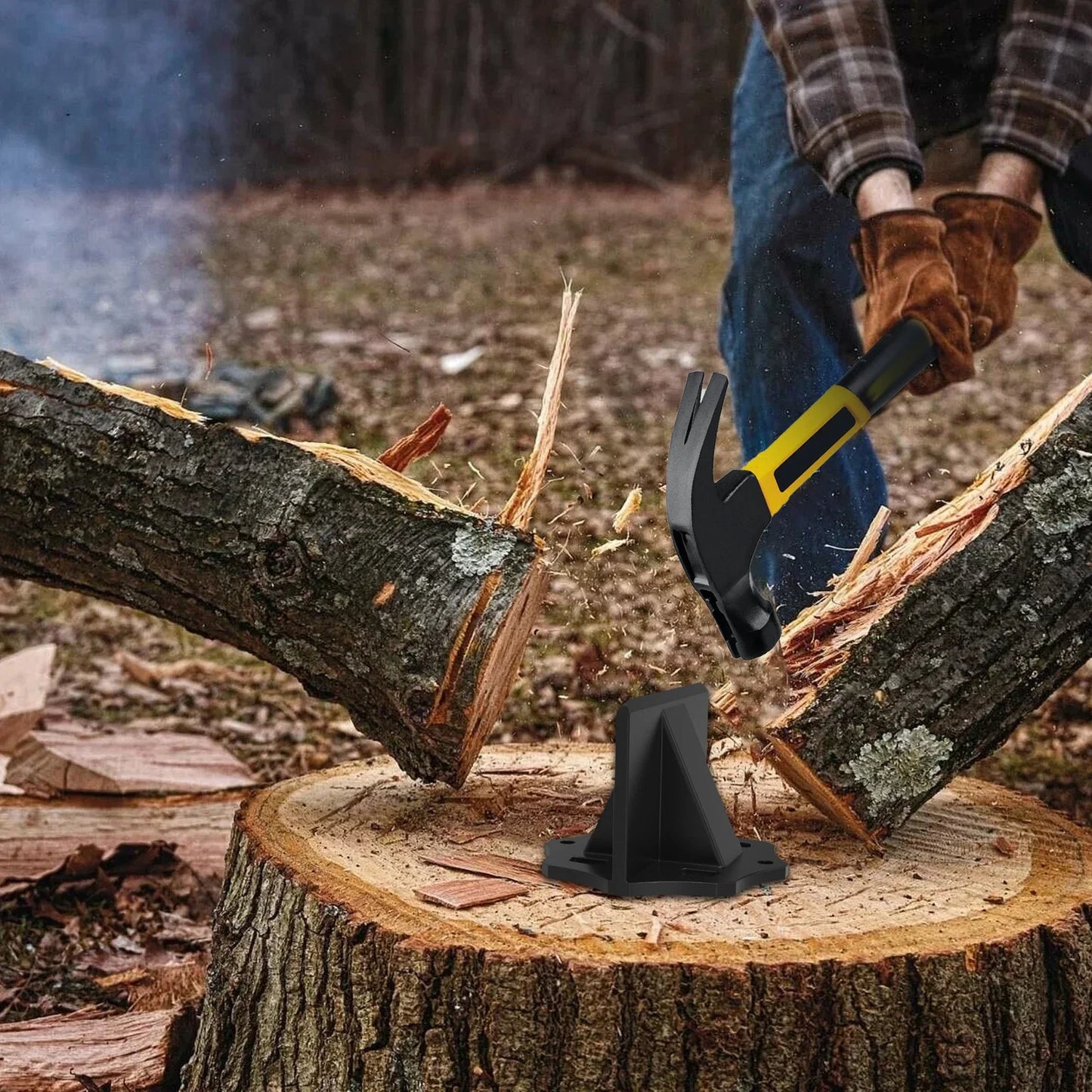 KindlePro Portable Carbon Steel Log Splitter – Durable, Compact Wood-Splitting Tool with Cloth Bag