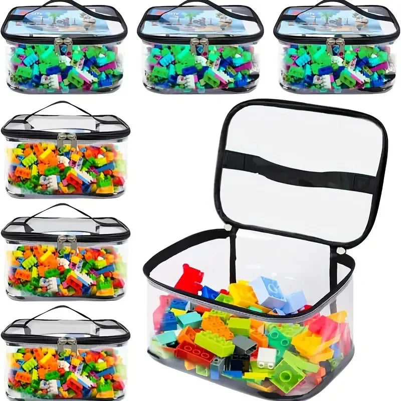 Clear Mesh Toy Storage Bag - Spacious Organizer for Toys, Puzzles & Building Blocks