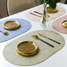 LinoMat Oval Faux Leather Placemats — Heat-Resistant & Non-Slip for Elegant Table Protection