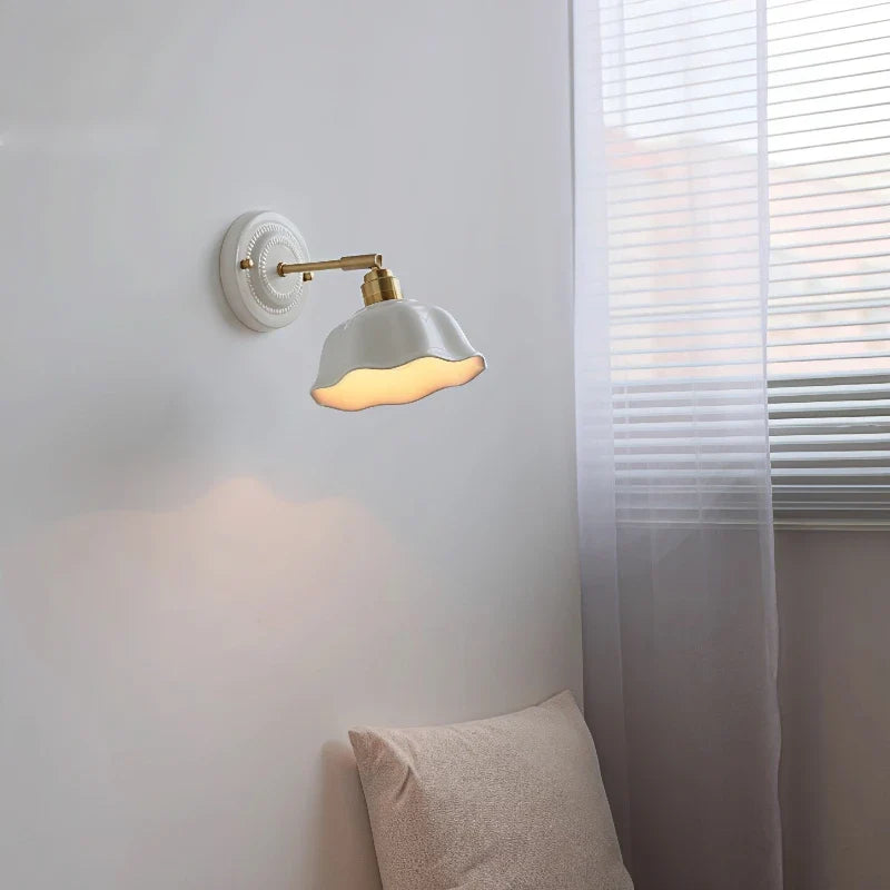 Nordic Cream Ceramic Wall Lamp – Timeless Vintage Elegance for Modern Homes