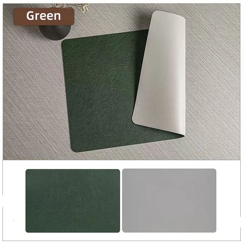 DuoMat Dual-Sided Faux Leather Placemats – Heat-Resistant, Waterproof & Easy-to-Clean